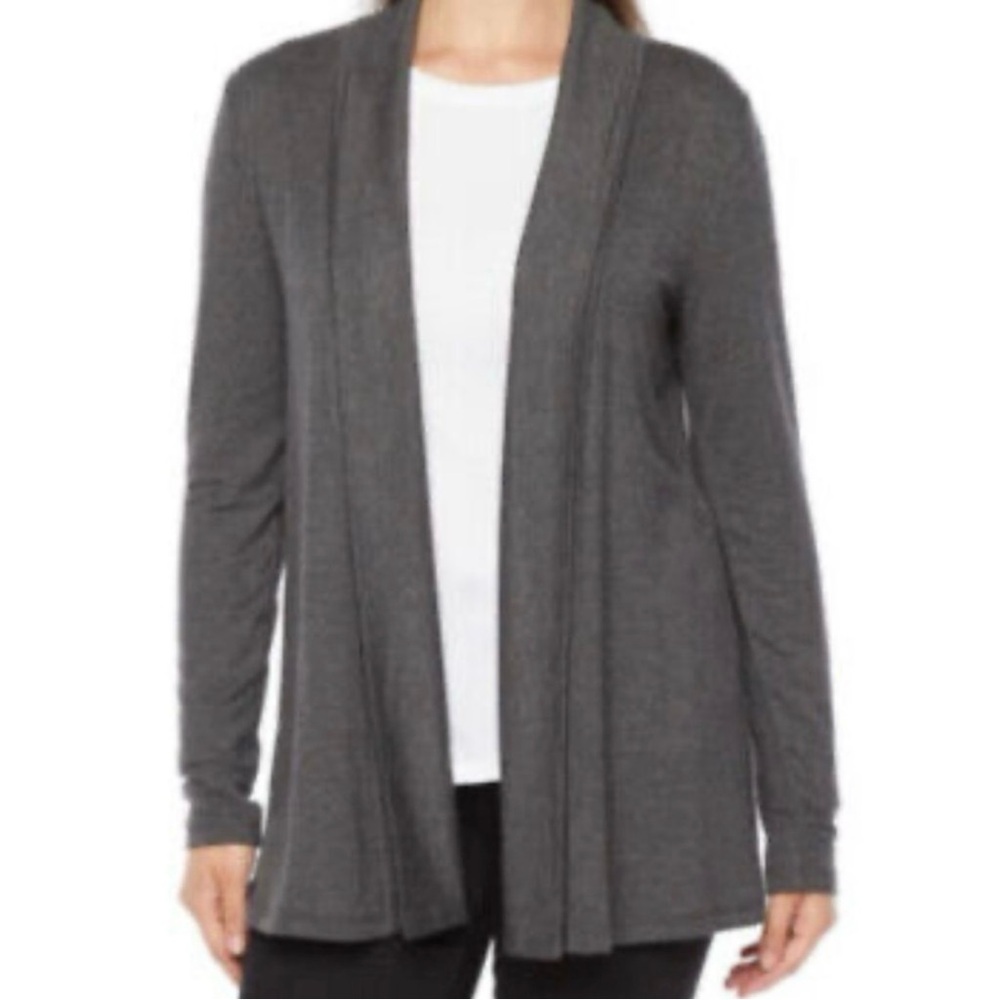 🔴 6/$25 SALE Zara Knit Charcoal Gray Open Front Cardigan